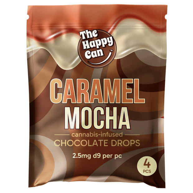 THE HAPPY CAN: D9 THC CHOCOLATE DROPS - 4ct