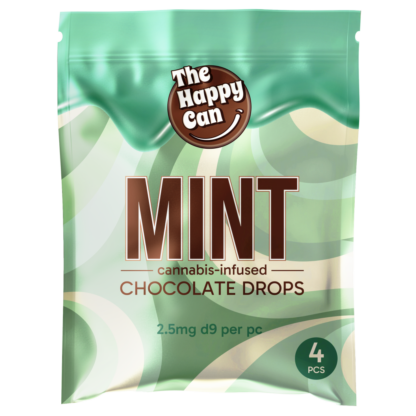 THE HAPPY CAN: D9 THC CHOCOLATE DROPS - 4ct