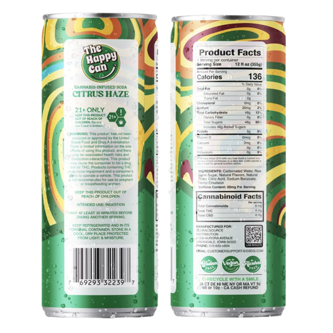 THE HAPPY CAN: D9 + CBD SODAS - 12oz