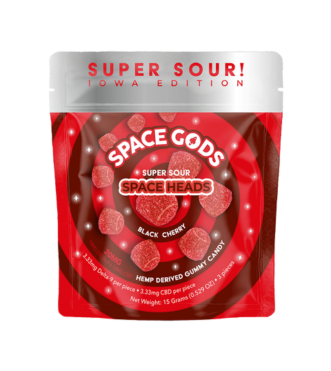 SPACE GODS: SOUR SPACE HEADS 1:1 D9 THC + CBD - 3ct